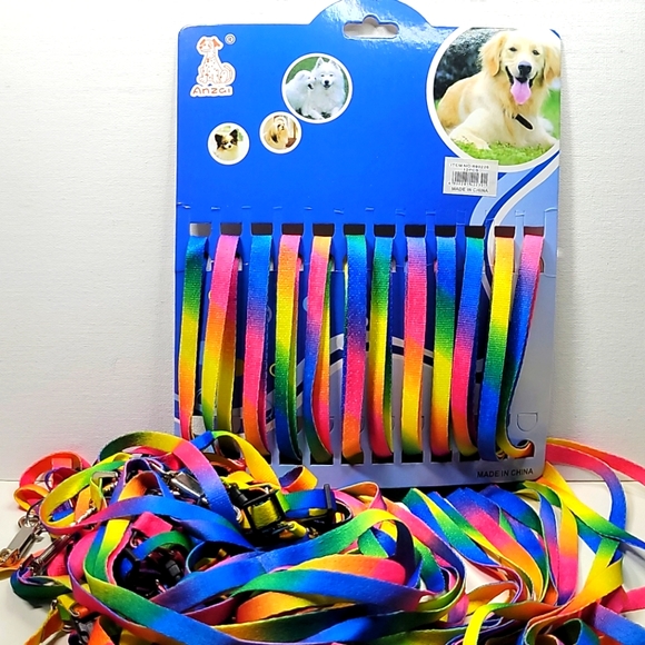 Dog leash & harness 2pc rainbow set NEW - Picture 7 of 9